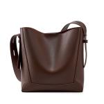 GENUINE LEATHER Women's Bucket Bag 2024 Designer Handbags with Single Handle
