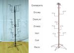 Multiple Ball Cap Display Rack / Metal Clothing Baseball Cap Display Stand