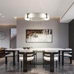Post-modern Glass Luxury LED Pendant Lights Living Room Restaurant Parallel Ring