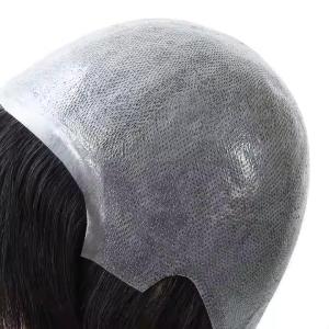 Wholesale Thin Skin human Hair Toupee Wig , Alopecia Wigs, or Medical wig with 100% RAW human Hair 14 inch 130% density Full Head Hair Wig for Men and women from china suppliers