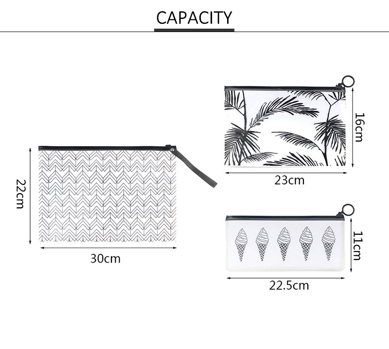Cartoon Clear Woman Portable Transparent Travel Pvc Makeup Bag