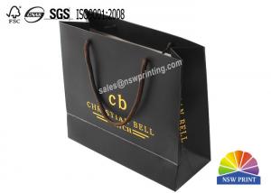 Wholesale Logo Gold Foil Hot Stamping Black Matte Paper Grocery Bags Fashion Gift Bags from china suppliers