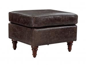China Solid Wod Legs Vintage Leather Furniture Sofa Footrest Living Room Storage Ottoman on sale