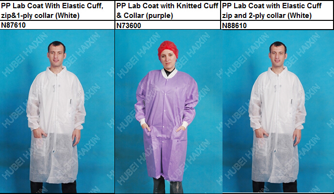 Single Collar PP Disposable Lab Coats ISO13485 Standard