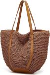 Straw Bags for Women Summer Beach Woven Tote Hobo Handbag Casual Straw Shoulder