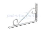 200mm Height Satin White Painting Steel Scroll Shelf Brackets For Building