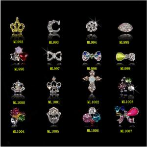 Wholesale Womens Zircon Alloy Bow 3D Nail Art Tips Stickers Decoration Jewelry ML992-1007 from china suppliers