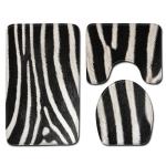 Animal Leopard Patterned Three Piece Bathroom Mats Rugs OEM ODM