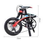 16 Inch Carbon Fiber Folding Bike 9 Speed Hard Frame 100KG Load Capacity