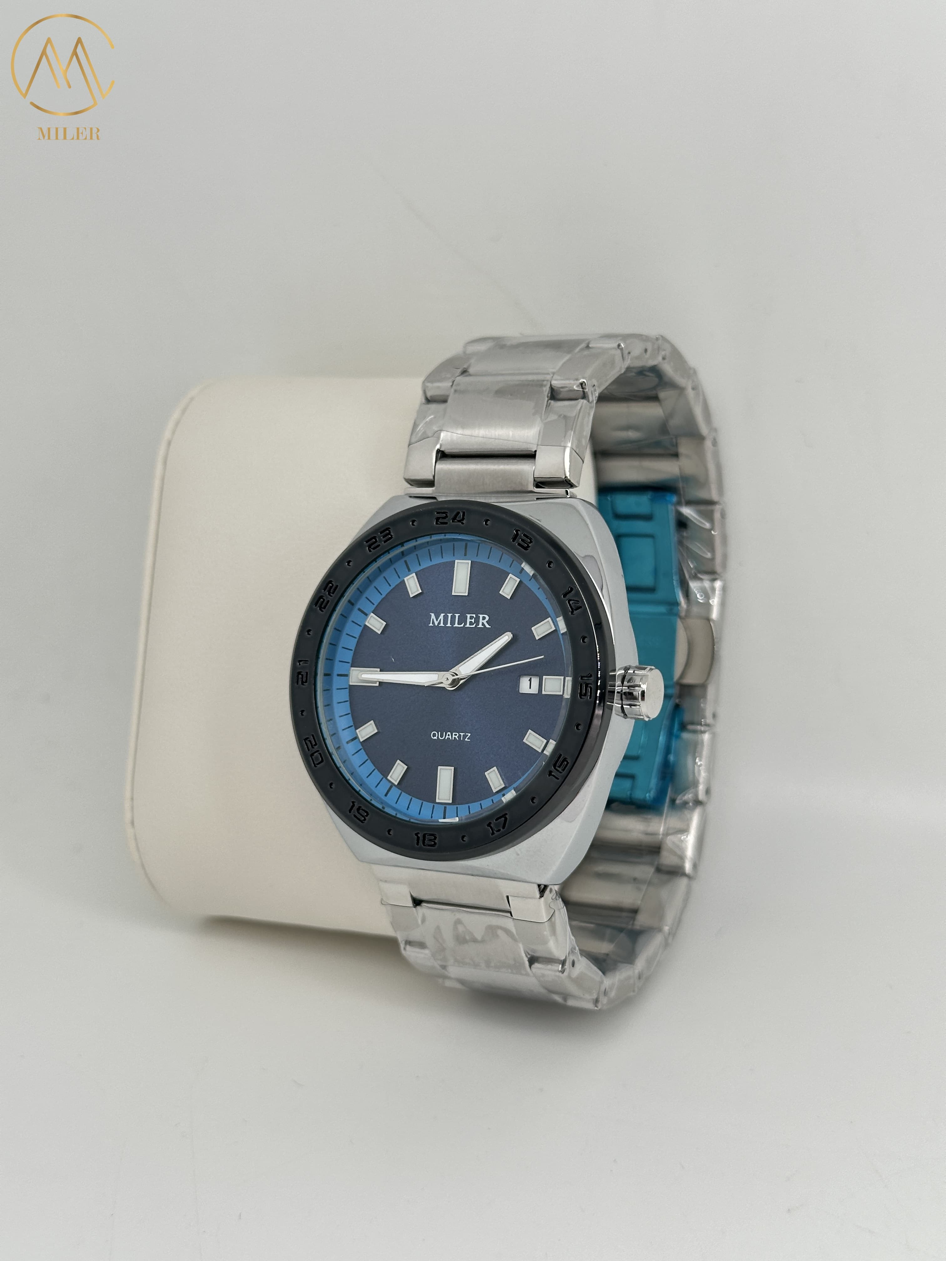 Simple Business Quartz Watch Stainless Steel Strap Wristwatch For Men With Calendar