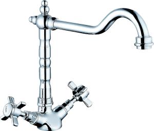 Wholesale Special Kitchen Mixer Taps Double Handles Chrome Finish 250 Mm Height from china suppliers