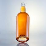 Glass Collar 750ml 700ml Round Shape Bottle for Beverage Sale