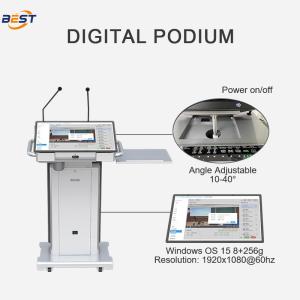 Smart Multimedia Podium with Adjustable Screen Angle 1920x1080 Resolution and