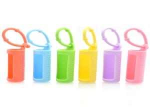 Wholesale Colorful Silicone Protector Holder Roll On Glass Bottles , Empty Roller Bottles from china suppliers