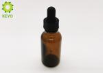 1 OZ Amber Glass Essential Oil Bottles With Black Plastic Dropper Cap
