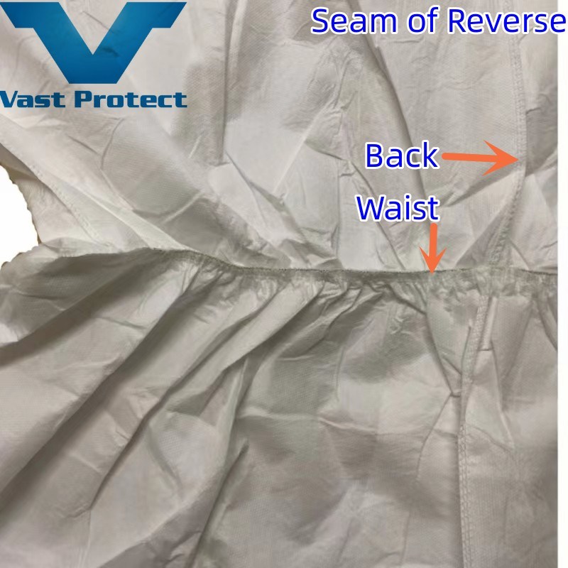 Type 5/6 Disposable White Breathable Anti-Static Soft Microporous Protective Coverall