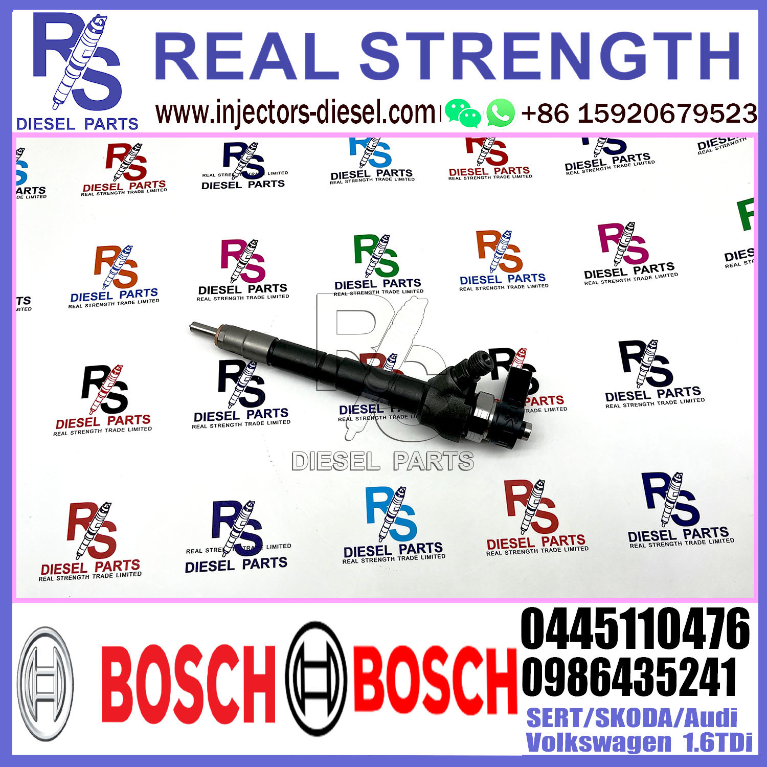 Common Rail Fuel Diesel Injector 0445110476 0986435241 04L130277G for SERT/SKODA/Audi/Volkswagen 1.6TDI Engine