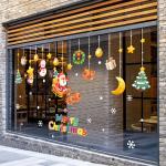 0.1mm Electrostatic Window Stickers Santa Claus Wall Stickers For Party