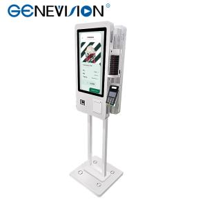 Wholesale Ordering Payment Kiosk Restaurant 24 Inch Dual Screen On One Floor Stand from china suppliers