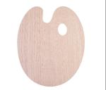 Oval Shaped Art Painting Tools Wooden Oil Painting Palette with Thumb Hole