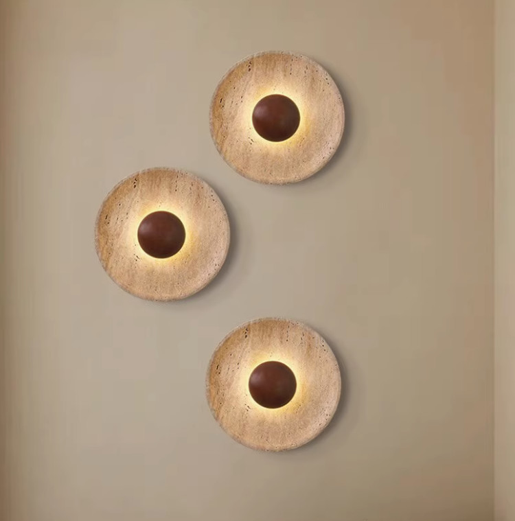 Yellow travertine good quality bedroom for home decorator interior stone wall lamp