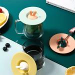 Silicone Cup Lids Food Grade Rabbit Ear Silicone Cup Cover Anti-Dust Airtight