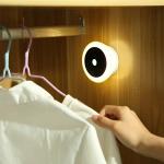 Bedroom 0.25w 81mm Motion Sensor Indoor Wall Light Rotating Magnetic Suction