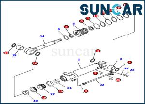 Wholesale 707-98-12390 Komatsu Sealing Kit PC16R-3 Cylinder Seal Repair Kit Replacement For Excavator Model from china suppliers