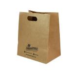 Low cost die cut single black color printing custom paper bag with logo and