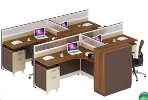 Wholesale modern 4 seater melamine office panel workstation table furniture from china suppliers