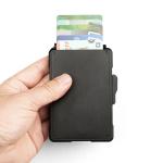 11.2*7.4*1.7cm Black High Capacity Aluminium RFID Card Holders Holds Up To 12