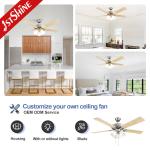 Metal Classic AC Motor Ceiling Fan With Light 5 Plywood Blades