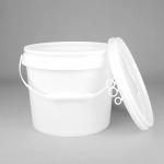 7L White PP Round Plastic Bucket 2 Gallon White Bucket With Lid