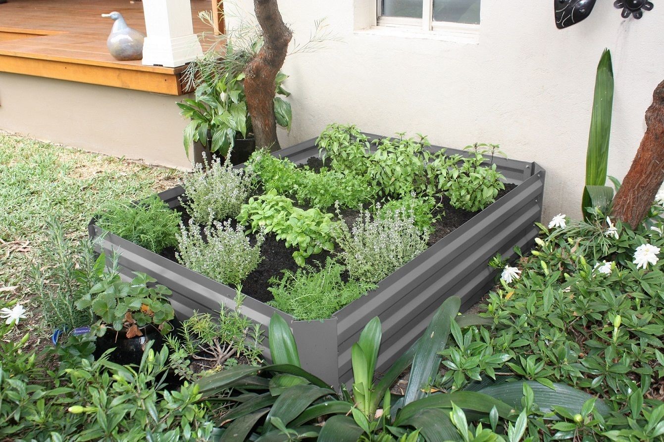 80x80x30cm Anti-Rusting Raised Metal Square Raised Garden Bed Kit