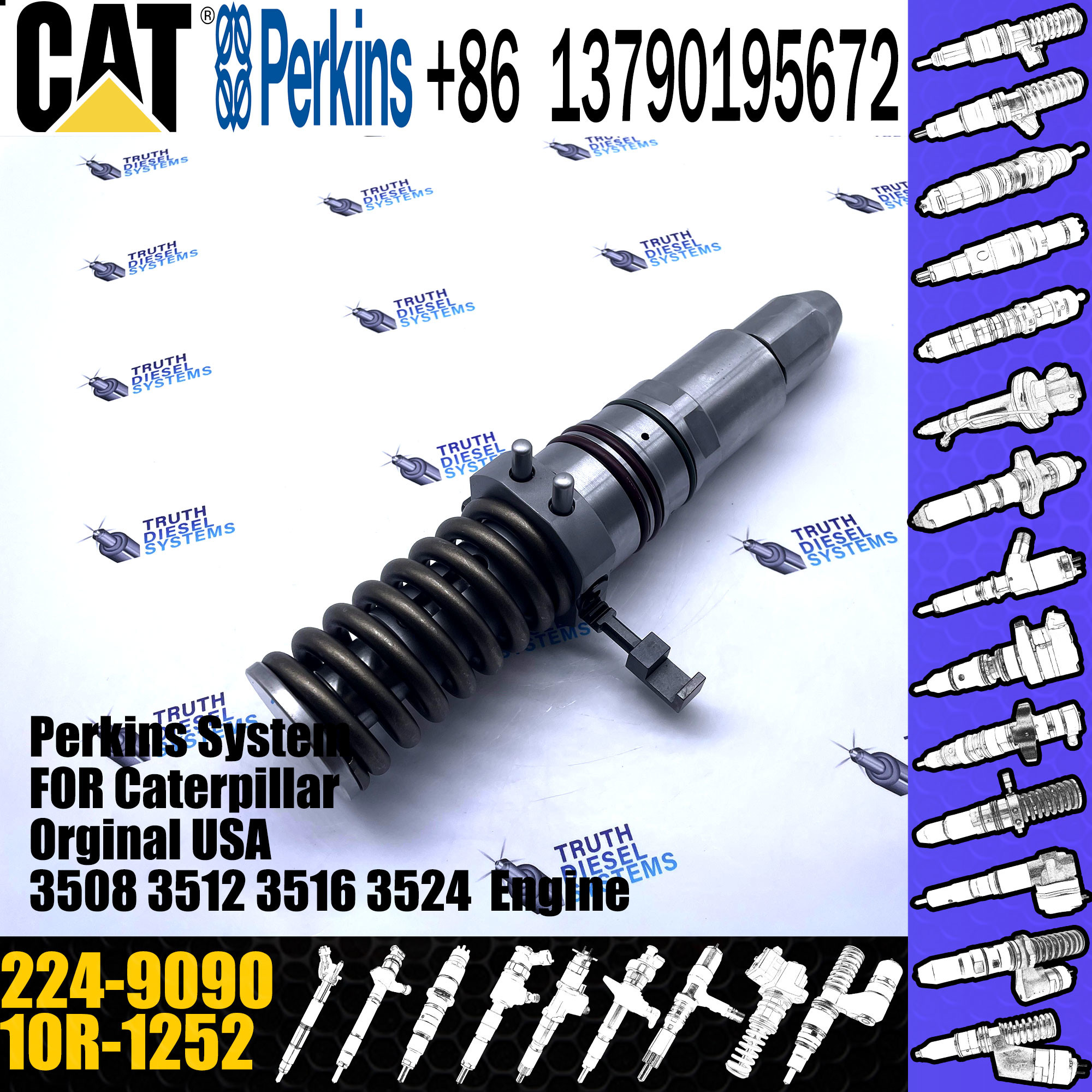 High Quality Diesel Engine Parts EUI Unit Injector 10R1252 224-9090 For Caterpillar 3606 3608 3612 3616