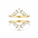 925 Silver Antique Elegant Genuine Opal Promise Engagement Wedding Anniversary
