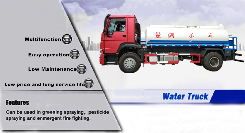 HOWO 4x2 12 cbm Sprinkler Water Tank Truck