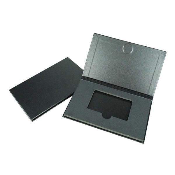 Luxury Black Paper Card Box Packaging Custom Rigid Book Business Credit Wedding
