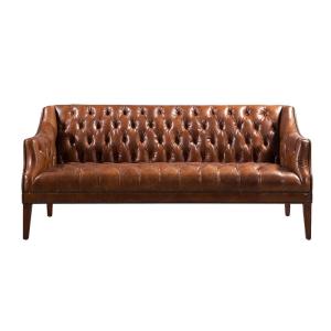 Wholesale Three And Two Seater Vintage Leather Sofas With Wooden Legs from china suppliers