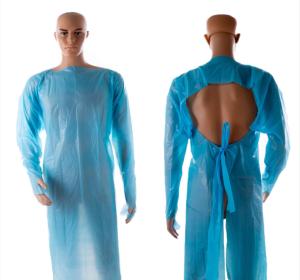 Wholesale Durable Lightweight Blue Plastic Isolation Gowns With Thumb Loop from china suppliers