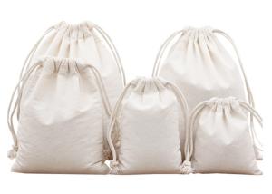 Practical Antiwear Pouch Drawstring Bag , Recycle Canvas Drawstring Gift Bags