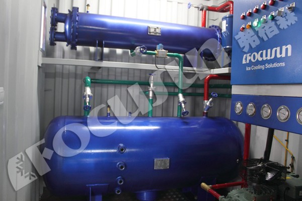 Stainless Steel 304 Direct Cooling System 40HQ Containerized Block Ice Making Machine