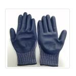 Heavy Duty Blue HPPE Knit Cut Proof Safety Gloves Foam Nitrile Dipping On Palm