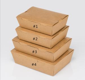 Wholesale Rectangle Disposable White Kraft Printing Paper Borad Packaging Stand Up Lunch Box from china suppliers