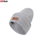 Orange Reflective Knit Beanie Running Fisherman Warm Ribbed Slouchy Merino Wool