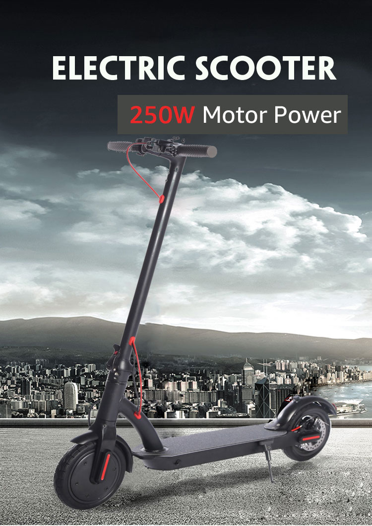 250W 2 Wheel E Scooter , Folding 8.5 Inch Mini Electric Scooter Max Speed 30km/H