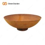 Weathering Corten Steel Metal Patio Column Fire Pit Carbon Steel Half Ball