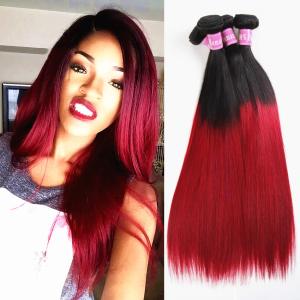 Wholesale Black To Red Ombre Clip In Hair Extensions For Long Hair With No Tangle from china suppliers