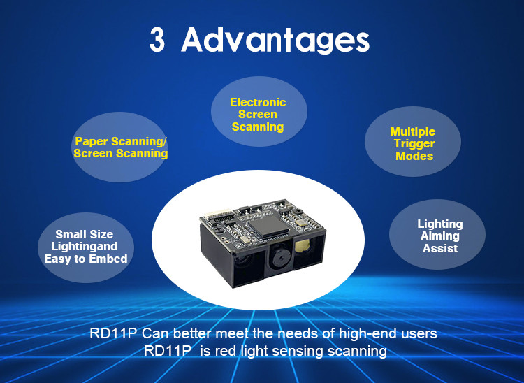 RD11P CMOS 2D 1D QR Code Scanner Module Thin PDF417 Data Matrix