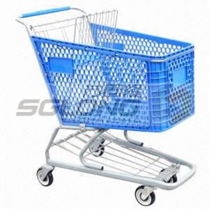Wholesale 125mm Caster Supermarket Shopping Cart Plastic Grocery Carts 20Kg Unit Weight from china suppliers